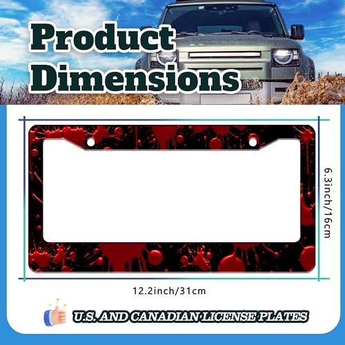 Red Blood Drop License Plate Frame Blood Spatter License Plate Holder (Red Blood Drop)