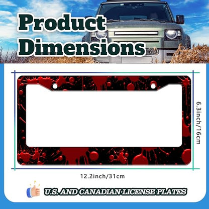 Red Blood Drop License Plate Frame Blood Spatter License Plate Holder (Red Blood Drop)