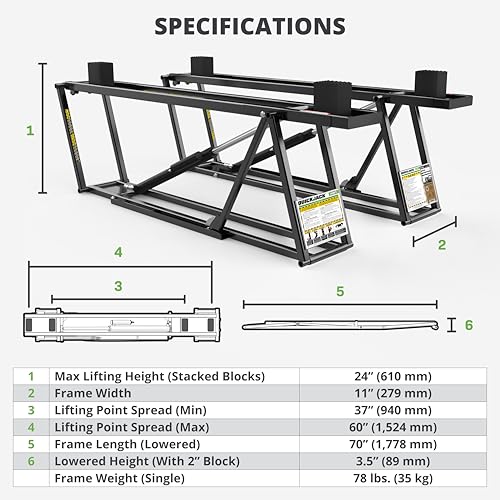 6000TL Portable Car Lift with 6 (6,000 lb)