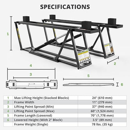 6000TL Portable Car Lift with 6 (6,000 lb)