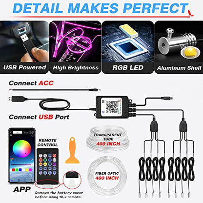 8 in 1 RGB Interior Car LED Strip Lights (8)