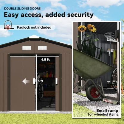 11' x 13' Outdoor Storage Shed (Brown / 11' x 13')