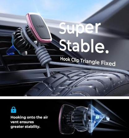 Magnetic Phone Holder for Car Phone Holder with Upgraded Clip (Pink)