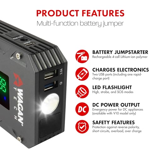 EL7507 Jump Starter iOnBoost V10 Torque 1000Amp Peak 12V Portable Lithium Car Battery Up to 7.8L V10 or 6.7L Diesel (Torque V10)