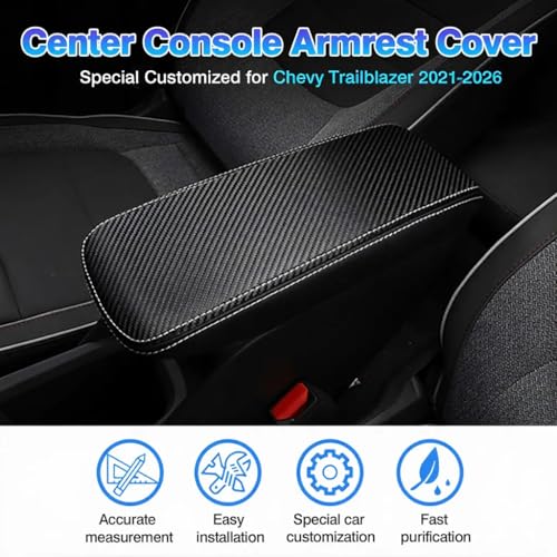 Center Console Cover for Chevy (4)21-26|Trailblazer|Carbon Pattern,Regular)