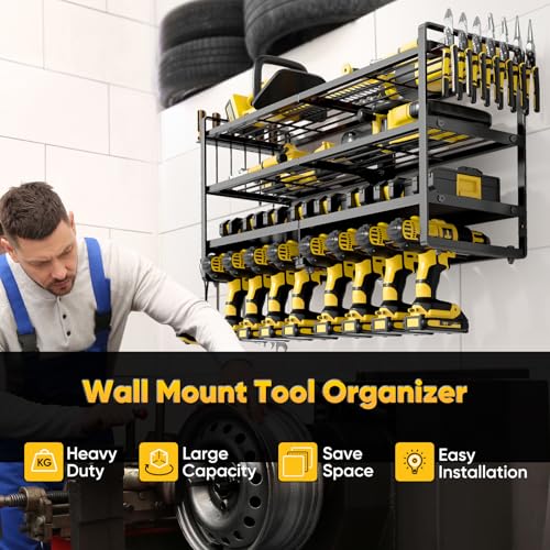 Large Power Tool Organizer Wall Mount (Black)
