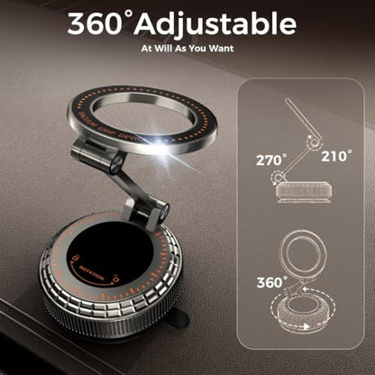 Metal Magnetic Car Phone Holder for Magsafe Phone (Dark Gray)