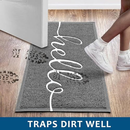 Funny Hello Mats Outdoor (4' x 2'8" / Grey Hello)