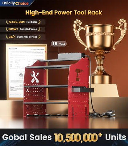 Power Tool Organizer Wall Mount with 6 (Red)
