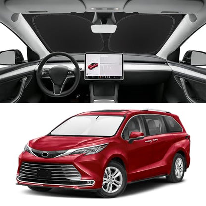 Custom Fit Windshield Sun Shade for Toyota Sienna 2021 (for 2021-2026 Toyota Sienna)