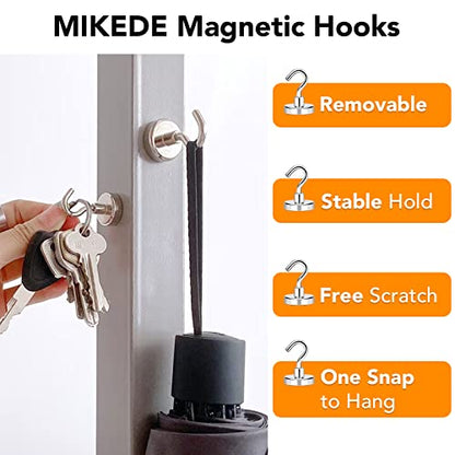 Magnetic Hooks 85Lbs+ Heavy Duty Magnet Hook for Cruise Cabins (Silver / 4Pack-85LB)