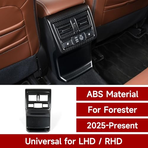 Car Armrest Rear Air Vent Outlet Panel Anti Kick Protection Decor Only for 2025 2026 Subaru Forester Accessories ABS Carbon Fiber Interior Sticker (Anti Kick Protection Decal)