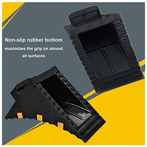 2 Pack Wheel Chocks Heavy Duty Extra Large Industrial Rubber Wheel Chock Blocks w