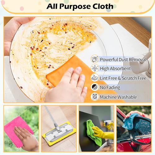 Microfiber Cleaning Cloth (20pk / 5 Colors Assorted)
