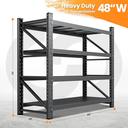 48" W Metal Storage Shelves Heavy Duty