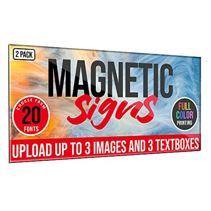 2 Pack Personalized Magnetic Signs for Vehicles (Design E)