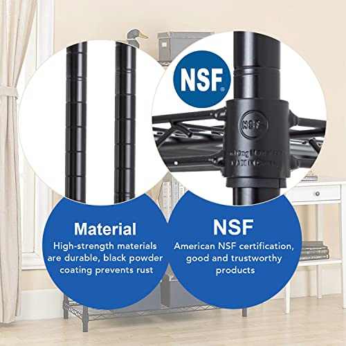 3 Tier Wire Shelf (Black / 23"D x 13"W x 30"H)