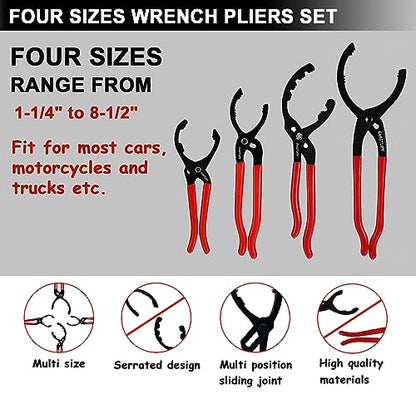 Oil Filter Wrench Set (6 Pack - Black & Red)