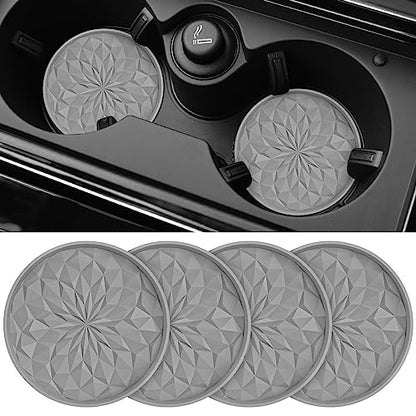 Car Cup Coaster [4 Pack] Silicone Car Coasters (4 Pack-light Grey)