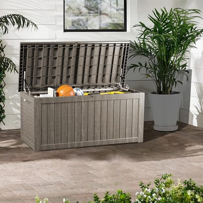 200 Gallon Lockable Resin Deck Box (Gray / 200 gallons)