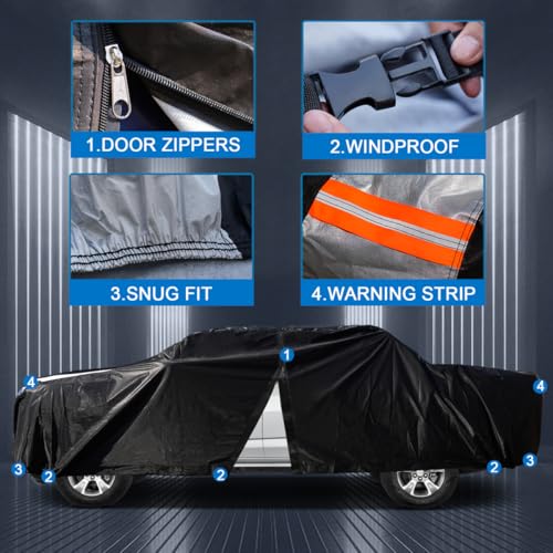Nissan Frontier Truck Cover Custom Fit 2021 (Frontier(2021-2026) King Cab/Crew Cab SB / Black Truck Cover)