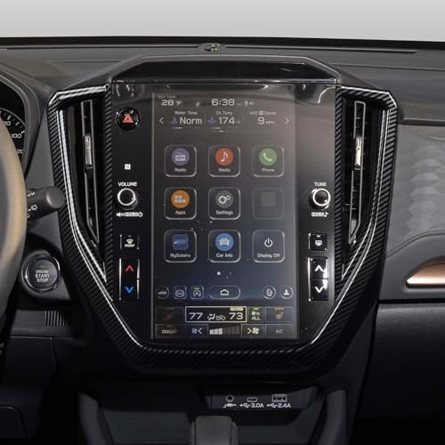 Car Center Console Navigation Panel Sticker ABS Carbon Fiber Decal Interior Trim Only for Subaru Forester 2025 2026 Accessories (Center Console Navigation Decal)