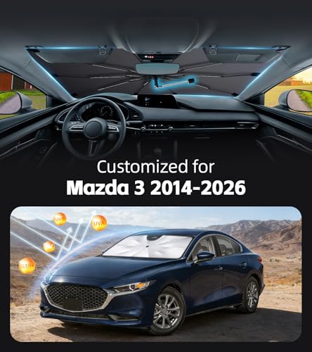 Windshield Sun Shade for Mazda 3 2014 (Fit for Mazda 3 2014-2026)