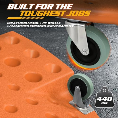 Mechanic Creeper with Padded Headrest & Tool Trays (Orange / 46.5")