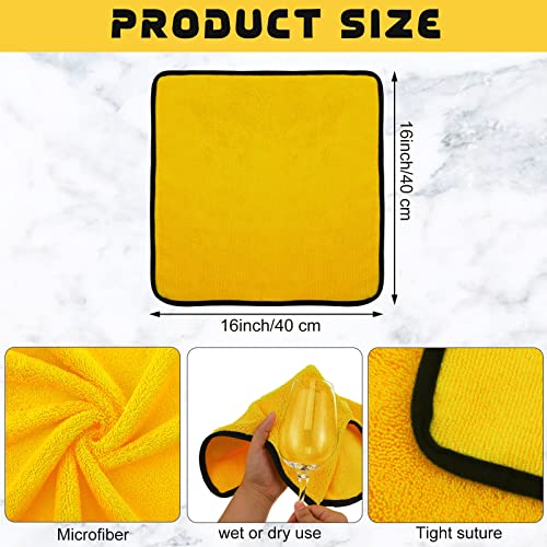40 Pcs Microfiber Towels Bulk Car Drying Cloth (Yellow)