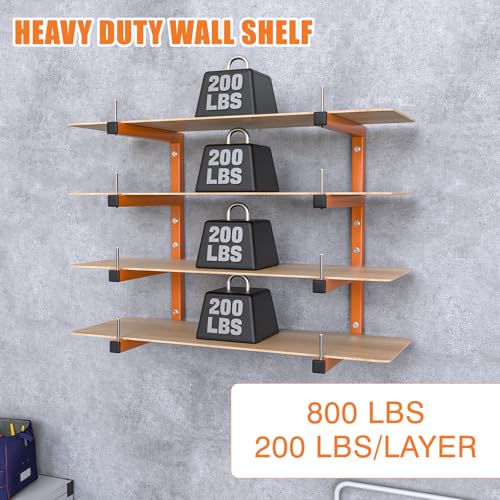 2 Pack Lumber Storage Rack (Orange / E– 2 Pack, 4-Tier)