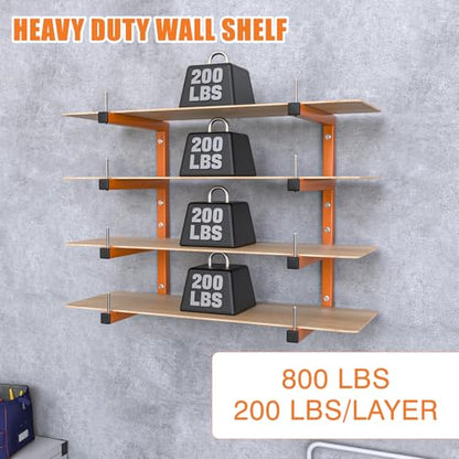 2 Pack Lumber Storage Rack (Orange / E– 2 Pack, 4-Tier)