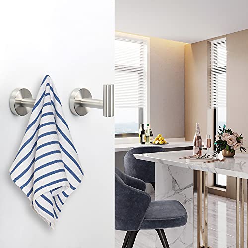 Bath Towel Hooks (Brushed Nickel / 4 Pack)