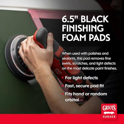 6.5" Black Foam Finishing Pads for Car Polishing and Detailing (6" Pads (Set of 2) / 6.5" (Set of 2))