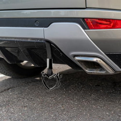 2 Pcs Devil Heart Shaped Car Handle Strap (Black-Tail)