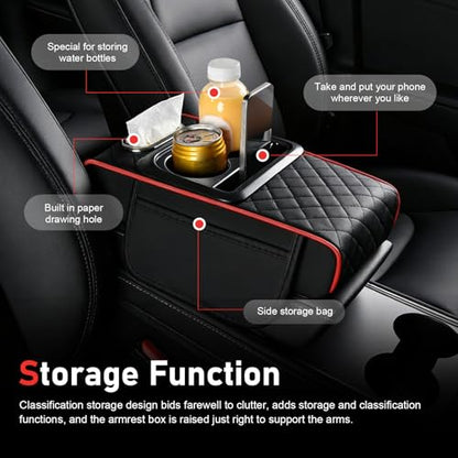 Car Center Console Cover (1 PC / Black & Red)