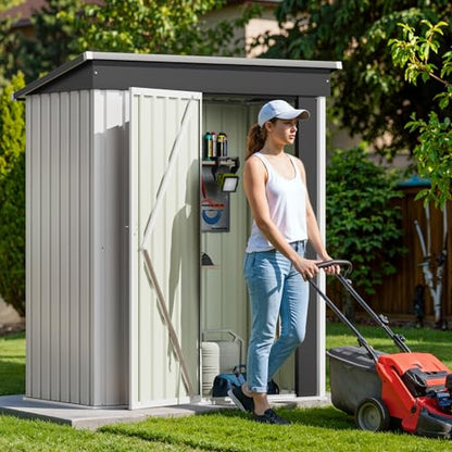 5x3 FT Outdoor Storage Shed (White / 5x3 FT)