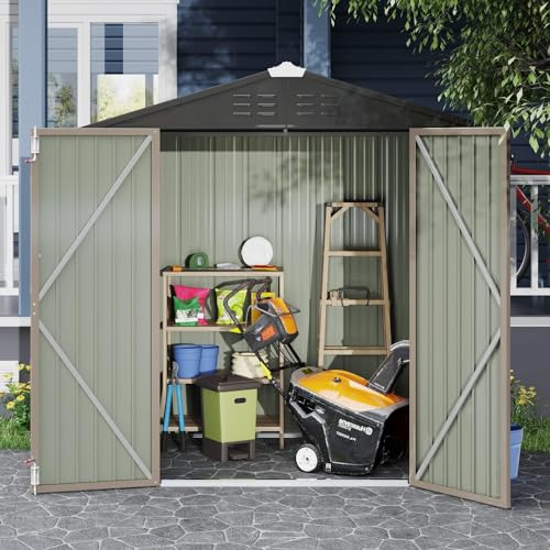 6x4 FT Outdoor Storage Shed (Brown / 6x4 FT)