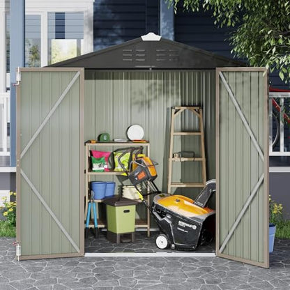 6x4 FT Outdoor Storage Shed (Brown / 6x4 FT)
