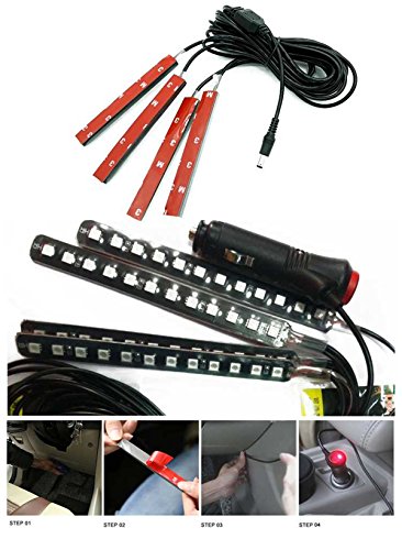4PCS 48 LED Car Interior Lights (Pink 48 Lights)