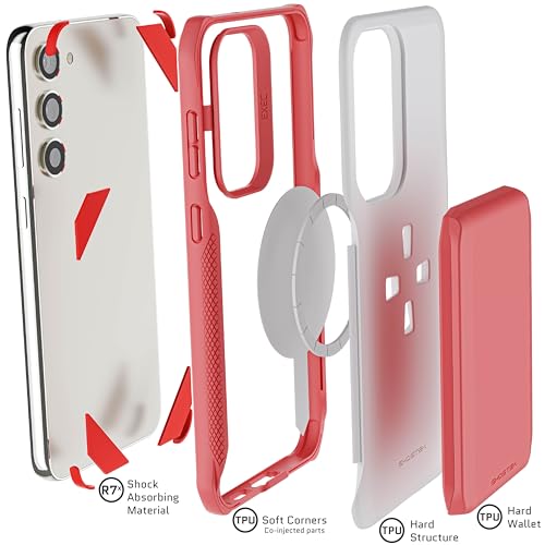EXEC Galaxy S23 Plus Case Wallet for Women Girls with Detachable Magnetic Credit Card Holder Supports Wireless Charging Protective Phone Covers Designed for 2023 Samsung S23+ (Galaxy S23 Plus / Pink)