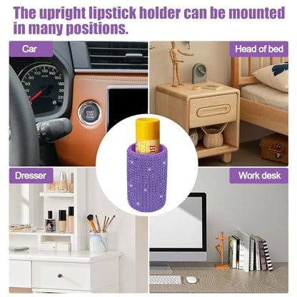 Upright Car Chapstick Holder (Purple)