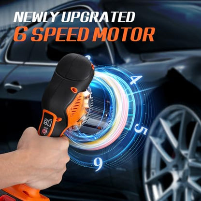 Cordless Car Buffer Polisher w (Orange)