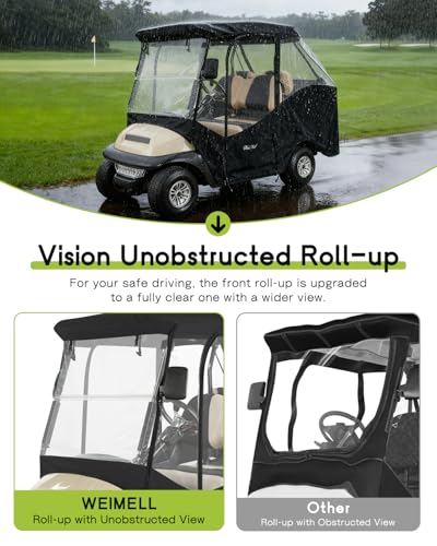 4 Passenger Golf Cart Enclosure for Club Car Precedent Tempo 57.5" (for Club Car Precedent 4 Passenger Short Roof / Black)