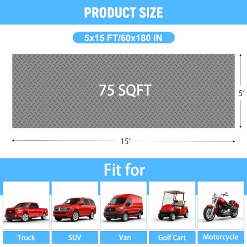 5x15 FT Garage Floor Mat (5x15 FT / Gray)