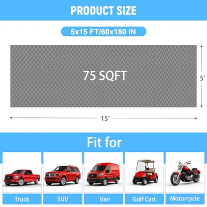 5x15 FT Garage Floor Mat (5x15 FT / Gray)