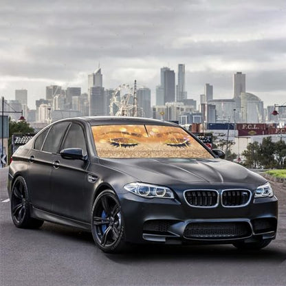 Hello Girl Gorgeous Eyelash Car Windshield Sunshade Umbrella Car Foldable Umbrella Sunshade for Front Window UV Reflector Auto Windshield Umbrella Sun Shades Cover for Most Vehicles 57'' X 30'' (57'' X 30'' / style-AB16)