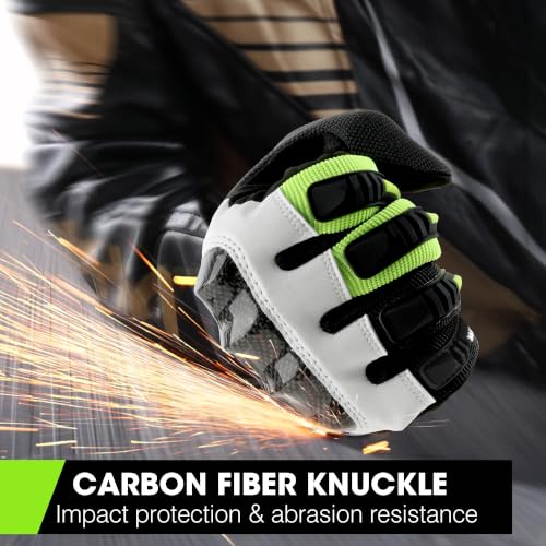 Lightweight Motorcycle Gloves for Men Touchscreen Summer (Fluorescent Green / Medium)