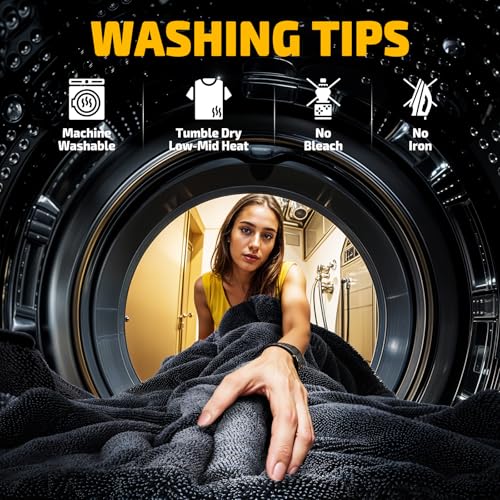 2 Pack 1200 GSM Car Drying Towels (Gray)