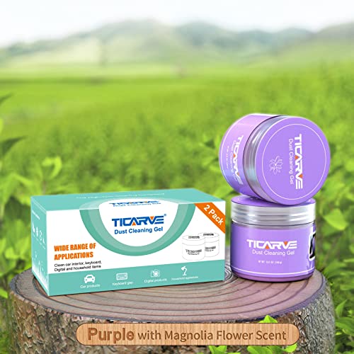 2Pack Cleaning Gel for Car Putty Car Vent Cleaner Cleaning Putty Gel Auto Tools Car Interior Cleaner Dust Mud for Cars and Keyboard Cleaner Slime Purple (Purple 2 Pack)