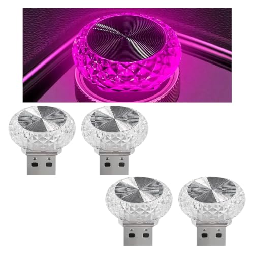 4 PCS USB LED Car Interior Atmosphere Lamp (Pink Purple)